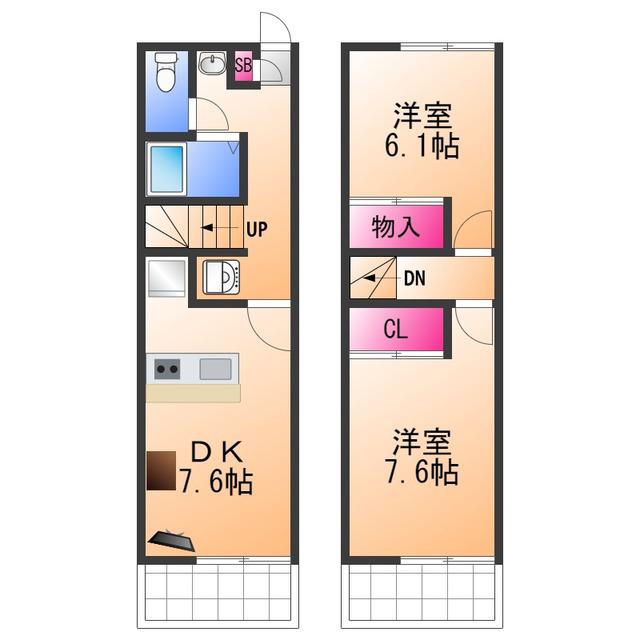 レオパレス光GARDEN(2DK/3階)の間取り写真