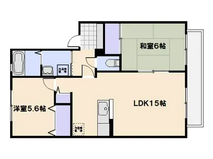 カーサミヤケ(2LDK/1階)の間取り写真