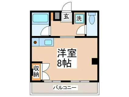 江田パークサイドマンション(ワンルーム/3階)の間取り写真