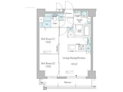 アーバネックス戸越(2LDK/11階)の間取り写真