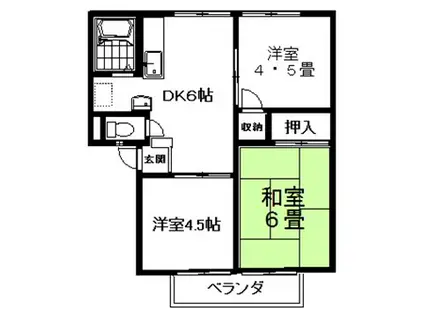 サンハイツ富士A棟(3DK/1階)の間取り写真