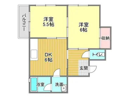 アシスト浜松マンション(2DK/3階)の間取り写真