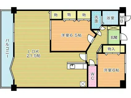 レイ・ブリック若園(2LDK/4階)の間取り写真