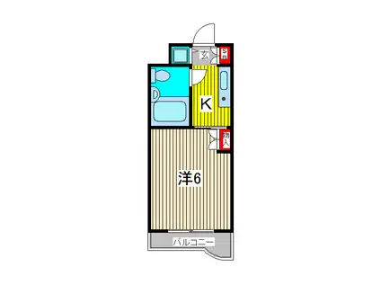 TOP川口第一(ワンルーム/4階)の間取り写真