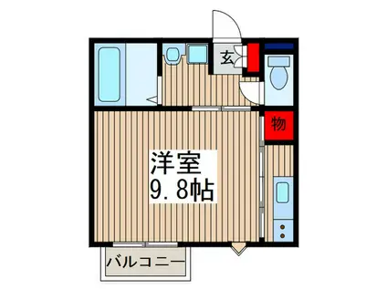 シャーメゾン武蔵浦和(ワンルーム/1階)の間取り写真
