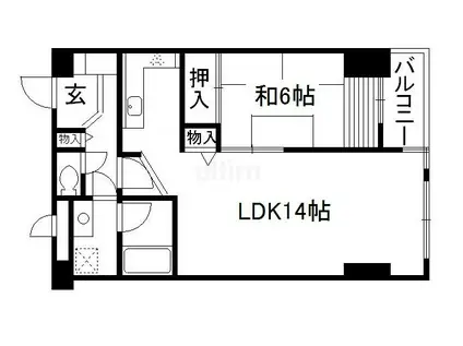レトロマンションIV(1LDK/2階)の間取り写真