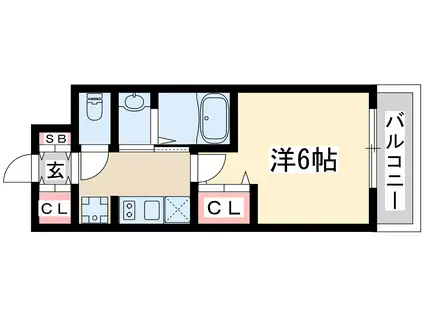 エステムコート新大阪15フロウ(1K/10階)の間取り写真