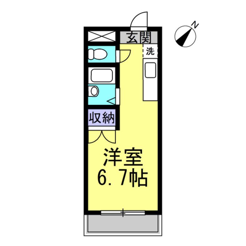 ヴィラ山口(ワンルーム/3階)の間取り写真