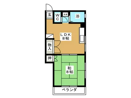 三恵マンション(1LDK/3階)の間取り写真