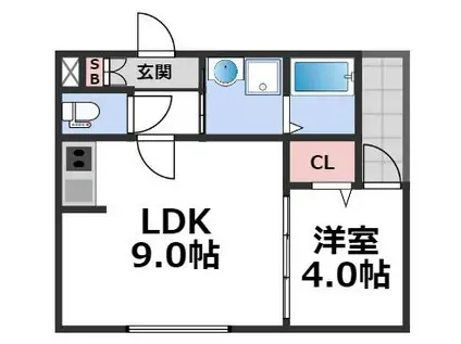 H-MAISON平野I(1LDK/2階)の間取り写真