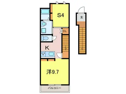 CIEL TSUIJI(ワンルーム/2階)の間取り写真