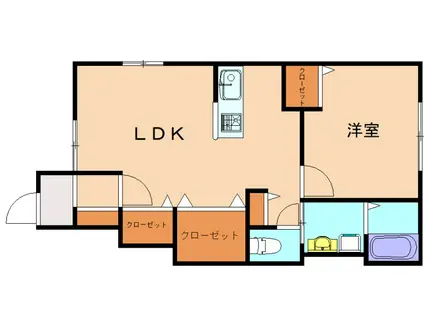 フレールIII(1LDK/1階)の間取り写真