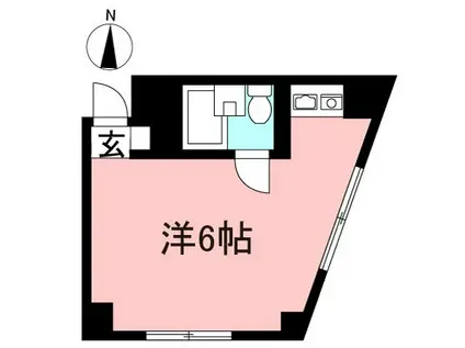 ユーハ上北沢マンション(ワンルーム/2階)の間取り写真