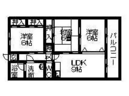 8山一ビル(3DK/4階)の間取り写真