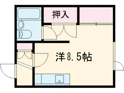 フェローハウスII(ワンルーム/2階)の間取り写真