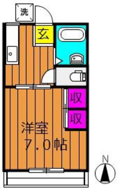 アメニティハイツ A(1K/1階)の間取り写真