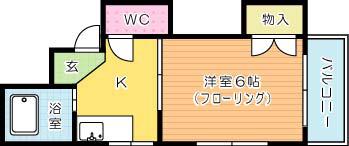朝日ハイツ(1K/1階)の間取り写真