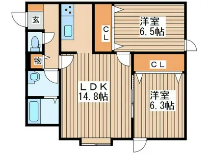 ライトシャイネンM(2LDK/3階)の間取り写真