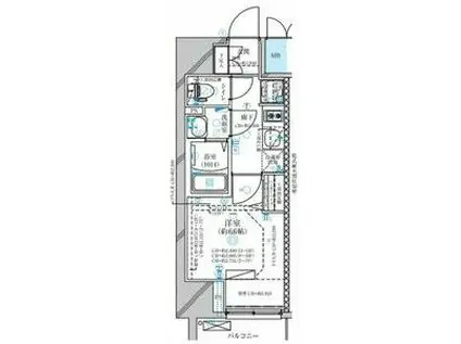ディアレイシャス今池(1K/15階)の間取り写真