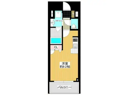 アスヴェル神戸ハーバーサイド(ワンルーム/8階)の間取り写真