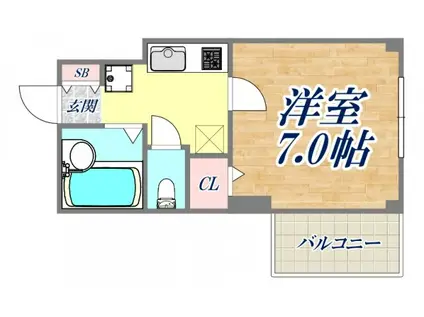 ヴィラ篠原(1K/3階)の間取り写真