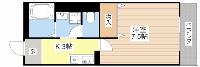 BEQUEM(1K/1階)の間取り写真