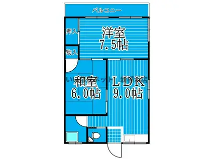 ユーカリハイツ(2LDK/2階)の間取り写真