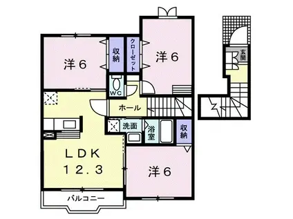 ブリッサユウII(3LDK/2階)の間取り写真