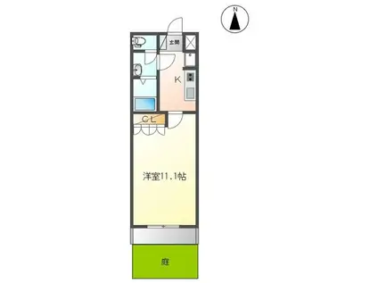 エヴァー グリーン(1K/1階)の間取り写真