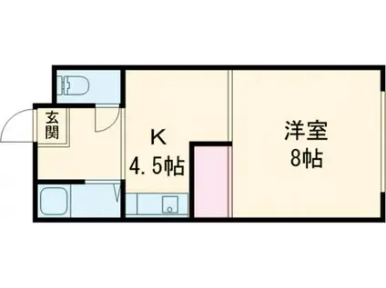 ドミール幸IV(1DK/2階)の間取り写真