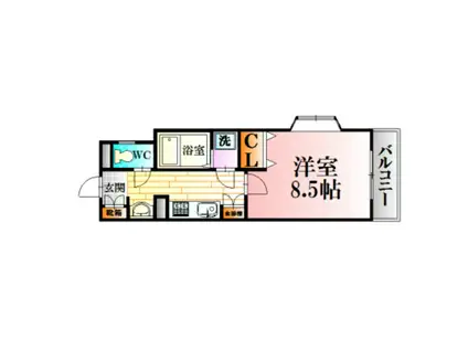 レジデンス折出(1K/3階)の間取り写真