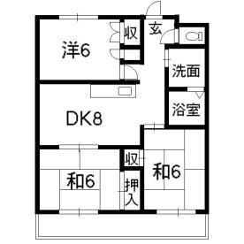シャトレ長嶺III(3LDK/3階)の間取り写真