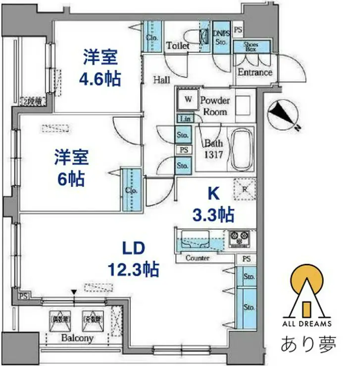 レジデンス横濱リバーサイド 4階階 間取り