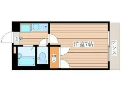 パークハイムI(1K/1階)の間取り写真