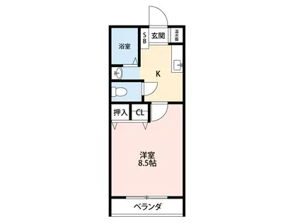 アプローズK(1K/4階)の間取り写真