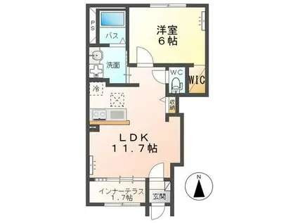 AMBITION IV(1LDK/1階)の間取り写真