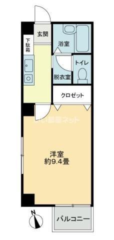 フォブールHINATA(1K/1階)の間取り写真