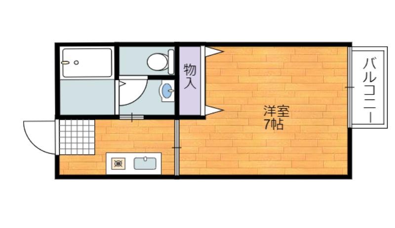 フラット 4(1K/2階)の間取り写真