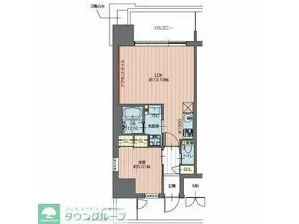 プレジオ川口(1LDK/13階)の間取り写真