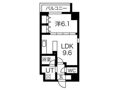プレール・ドゥーク菊川(1LDK/5階)の間取り写真