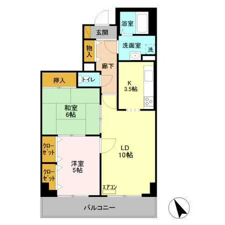 オーシャンビュー弐番館 10階階 間取り