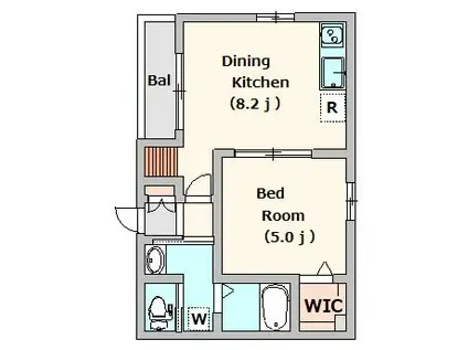 KRクレスト池袋(1LDK/1階)の間取り写真