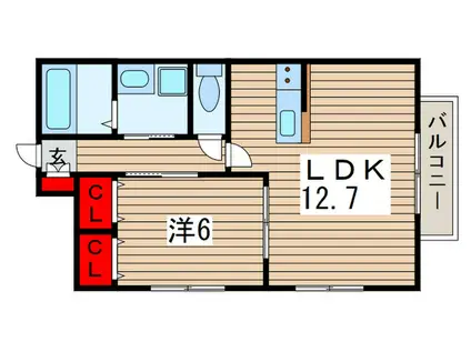 プラチナパレス(1LDK/1階)の間取り写真