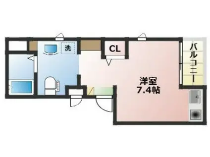 CASA LIBRE (ワンルーム/2階)の間取り写真