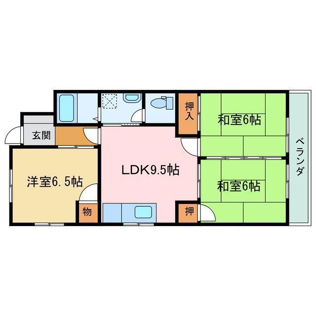 リバティーイトウ(3LDK/4階)の間取り写真
