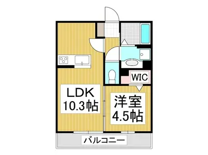 ビバーチェ辻(1LDK/1階)の間取り写真