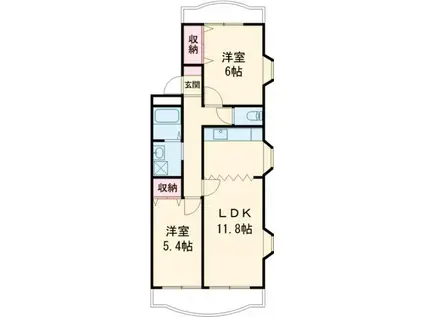 プリマベール(2LDK/2階)の間取り写真