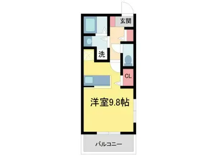 メディシャール苦楽園(ワンルーム/1階)の間取り写真