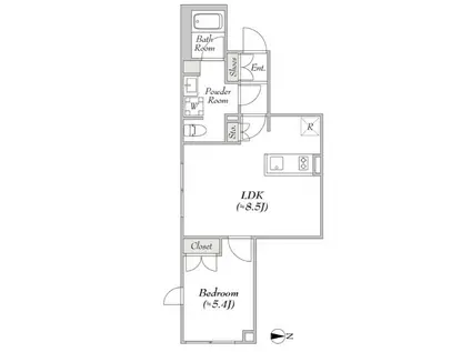 JOYOUS GARD 代々木 ジョイアスガード代々木(1LDK/4階)の間取り写真