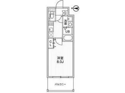 LA DOUCEUR荒本(1K/4階)の間取り写真
